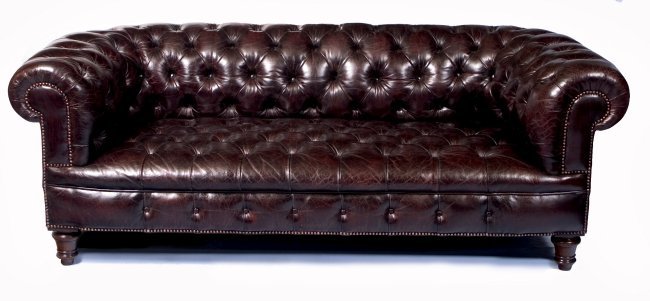 A 6ft 6 Blueberry Coloured Chesterfield