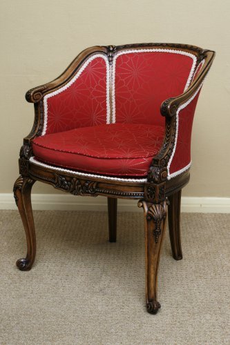 Pair of carved walnut French Ladies chairs