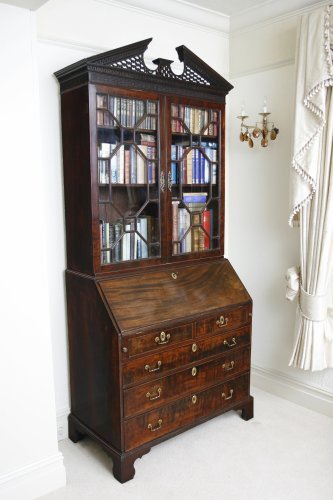 George II Mahogany Bureau Bookcase