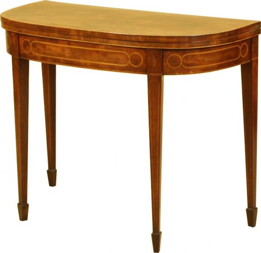 Antique D-Shaped Fold Table