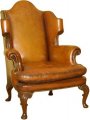 A Georgian Scrolled Wing Back Chair