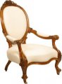 Walnut Victorian Open Armchair