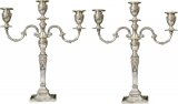 A pair of 20th century solid silver candelabra