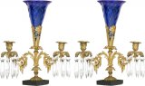 A pair of gilt bronze  candelabras